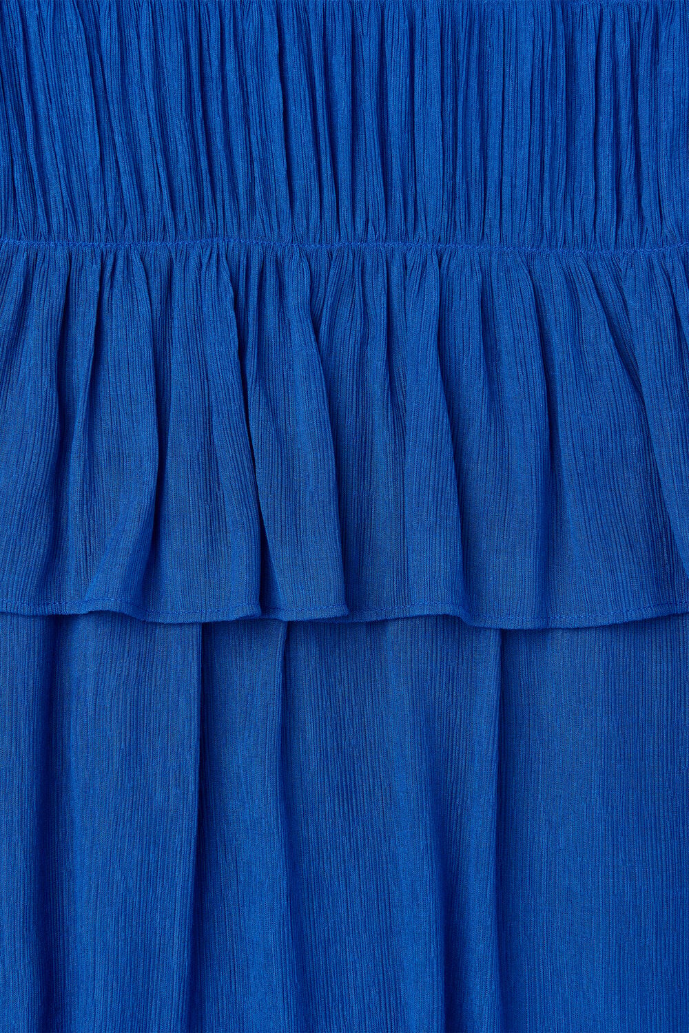 Cobalt Blue Petite Shirred V Neck Midi Dress