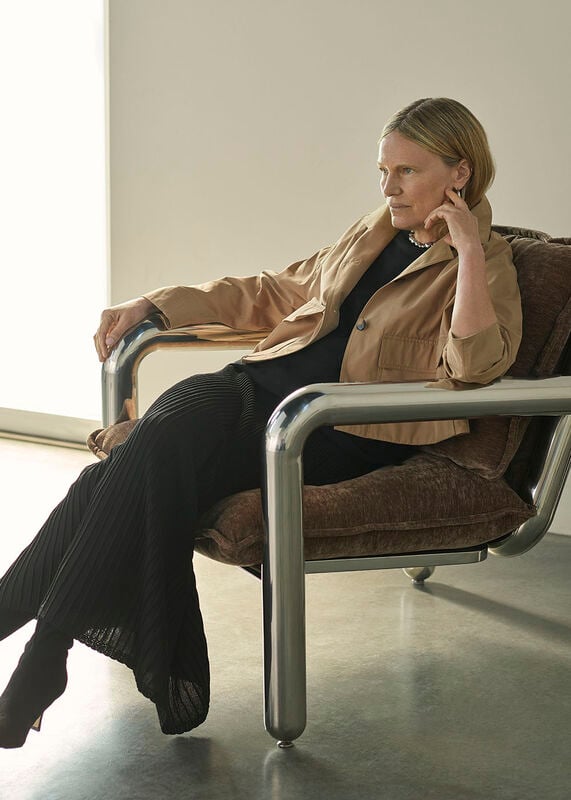Neutral Short Cotton Trench Jacket