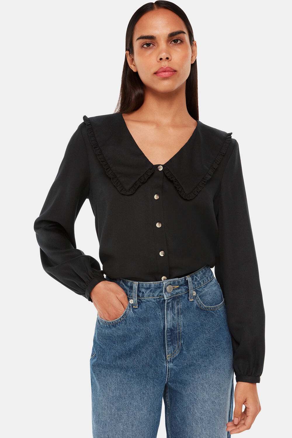 Oversized Collar Detail Top