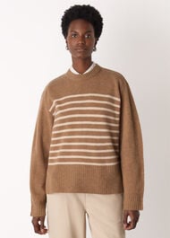 Wool Stripe Crew Neck Knit