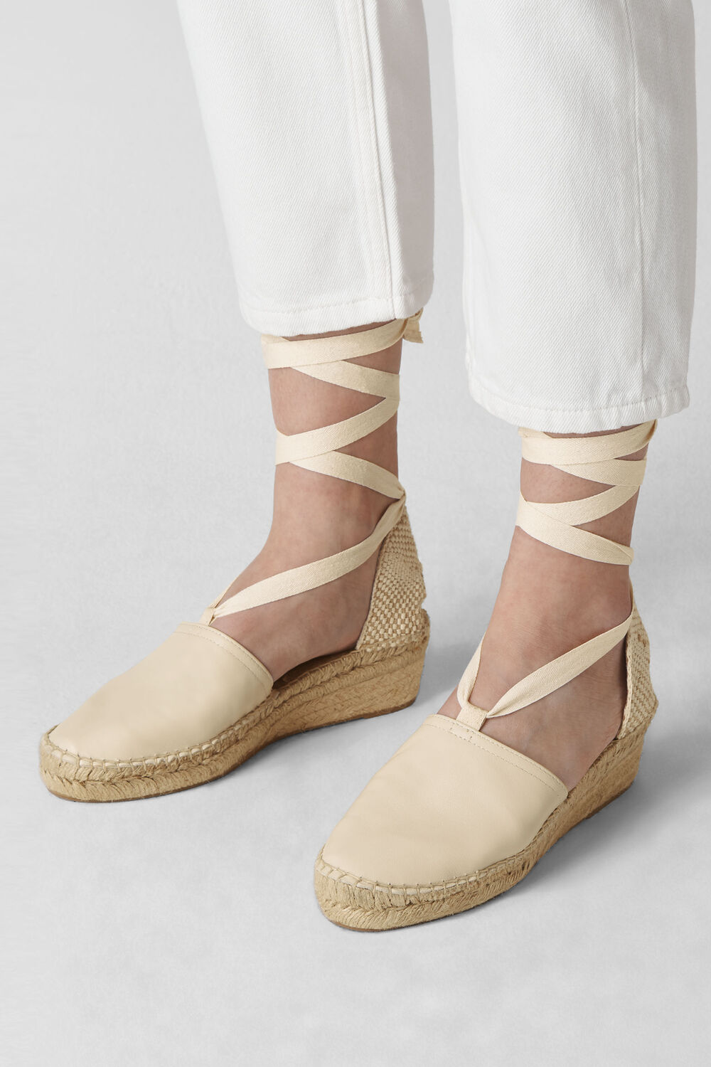 River Espadrille Tie Sandal Cream