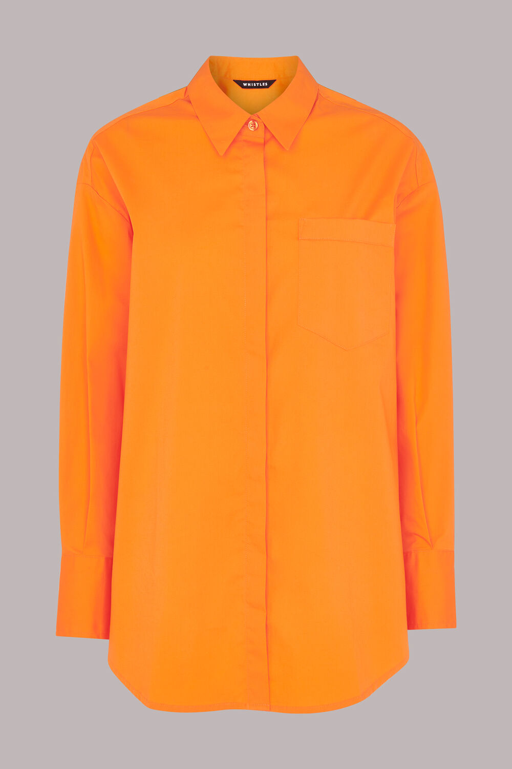Orange Oversized Button Up Shirt