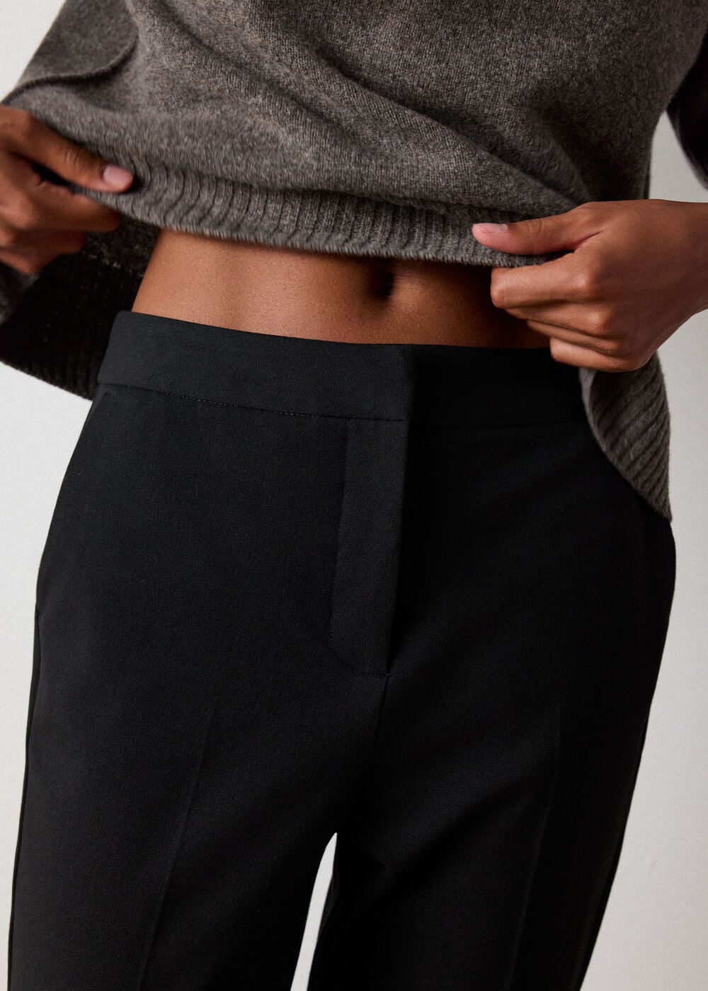 Black Petite Lily Cigarette Trouser