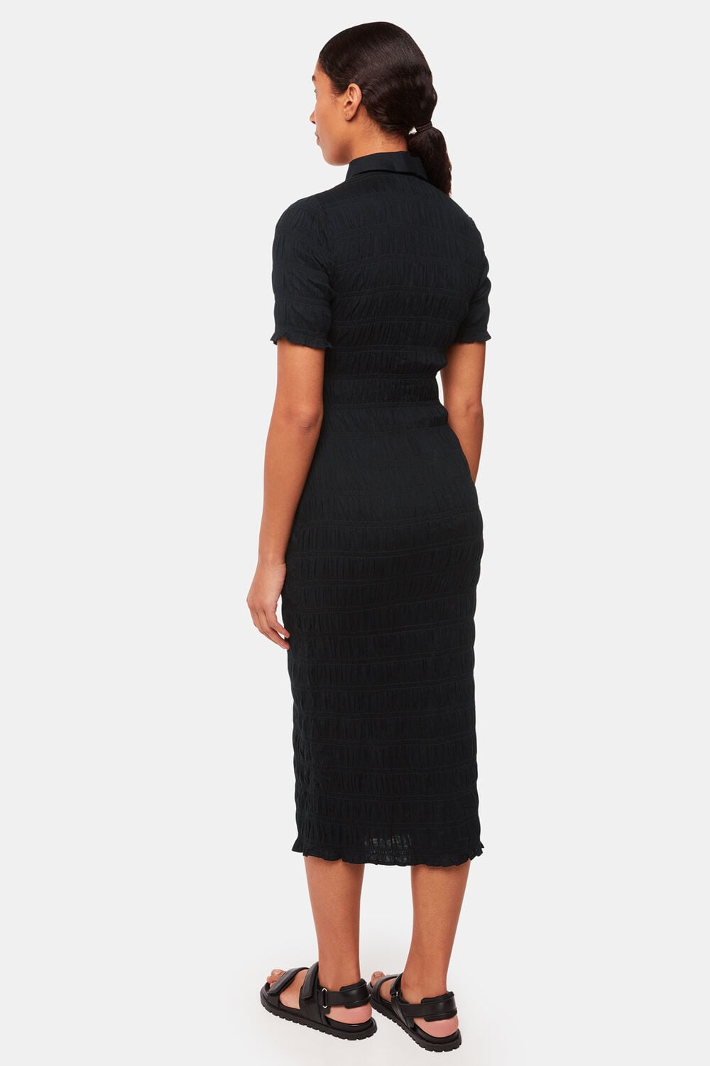 Monique Shirred Midi Dress