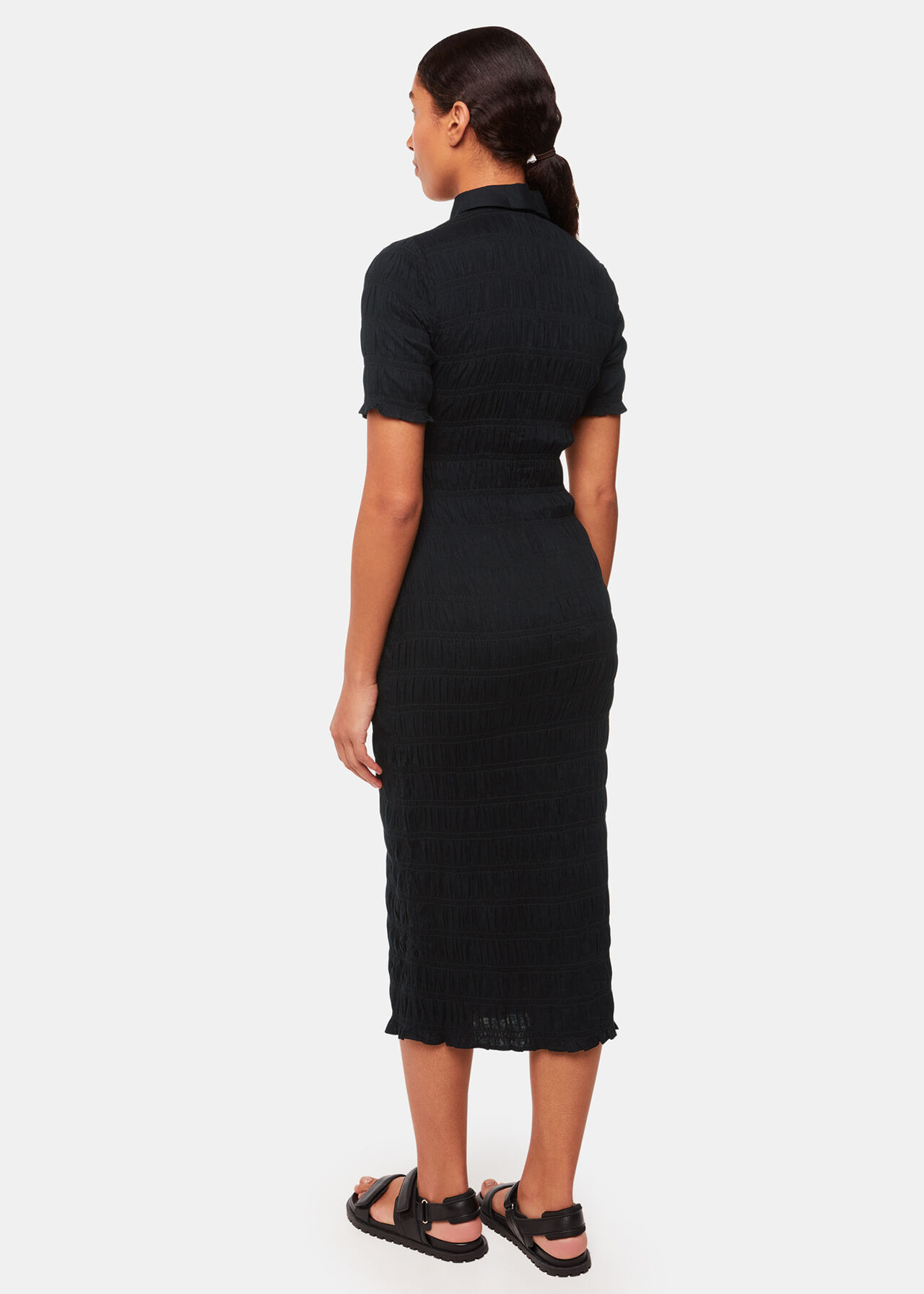 Monique Shirred Midi Dress