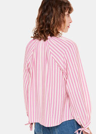Mia Stripe Tie Neck Blouse