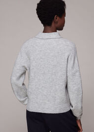 Jewel Button Collar Sweater