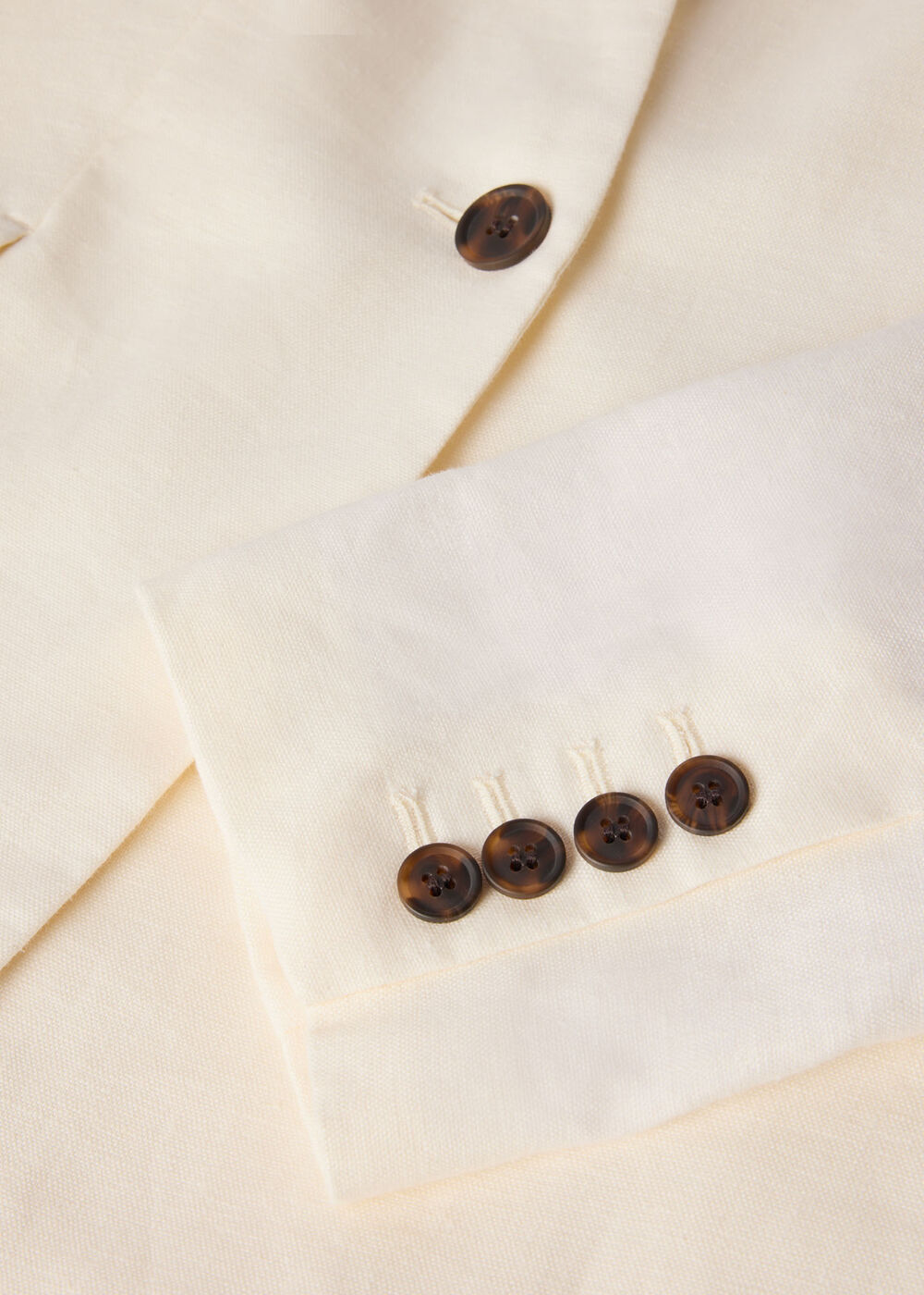 Collarless Linen Blazer