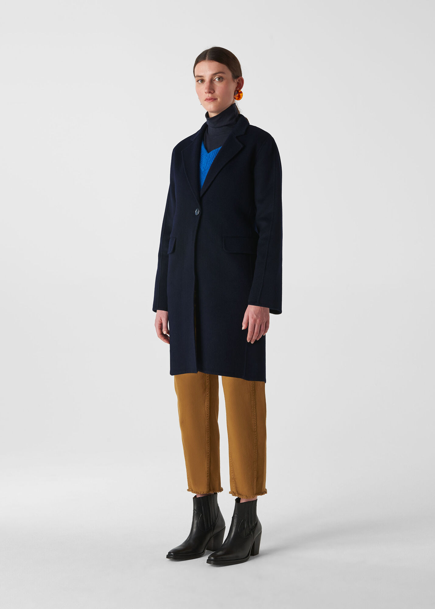 Whistles Women Nell Double Faced Coat - Navy - Xs