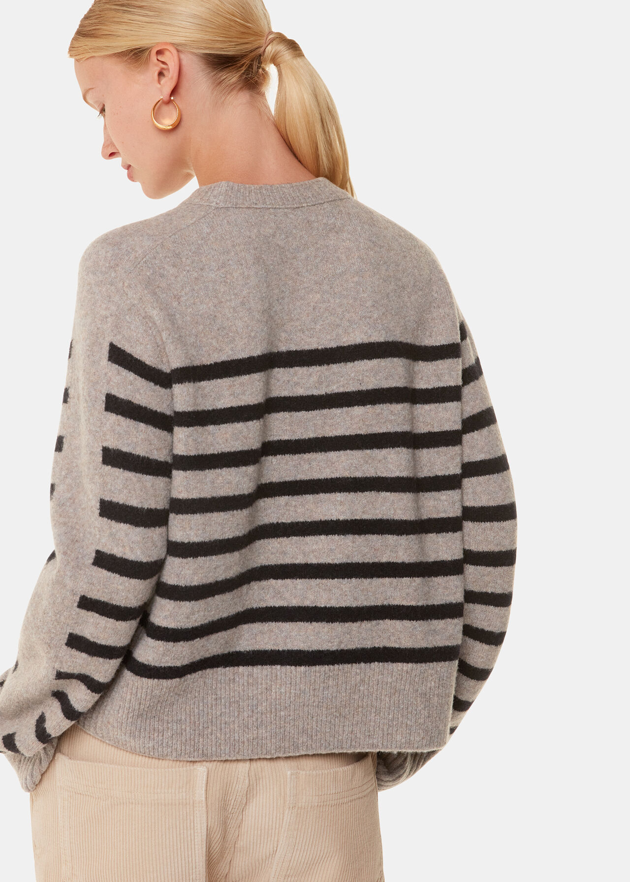 Wool Mix Stripe Contrast Knit