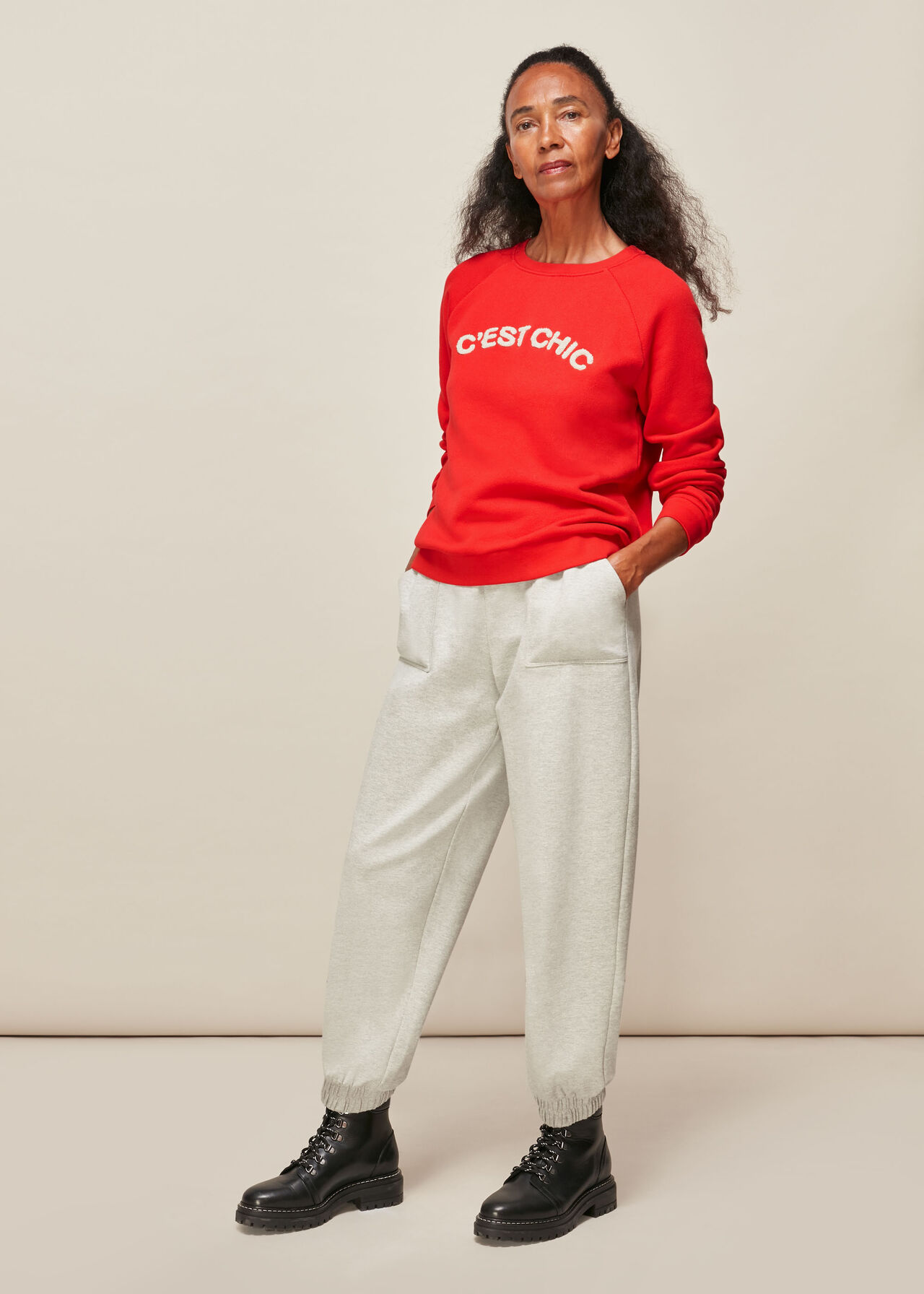 Red Cest Chic Logo Sweatshirt, WHISTLES