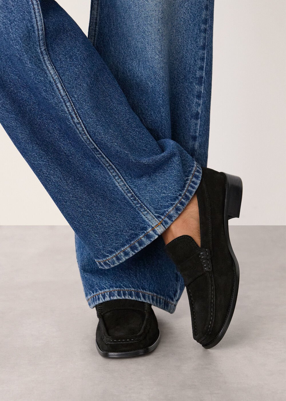 Mora Suede Square Toe Loafer