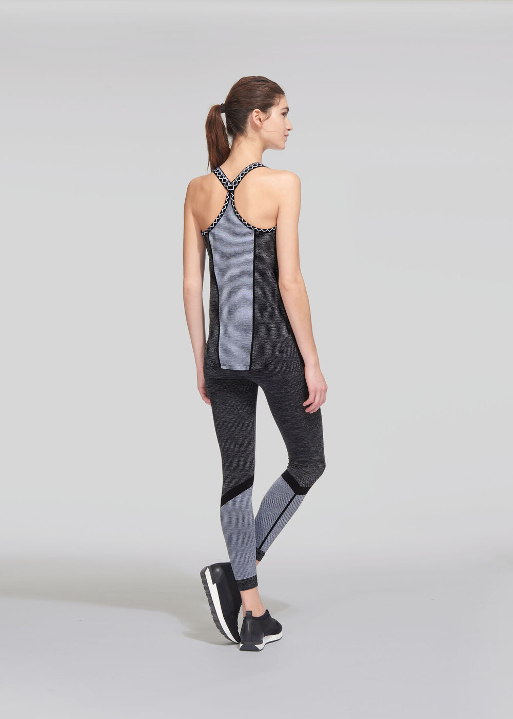 Elite Multi-stripe Long Vest Grey