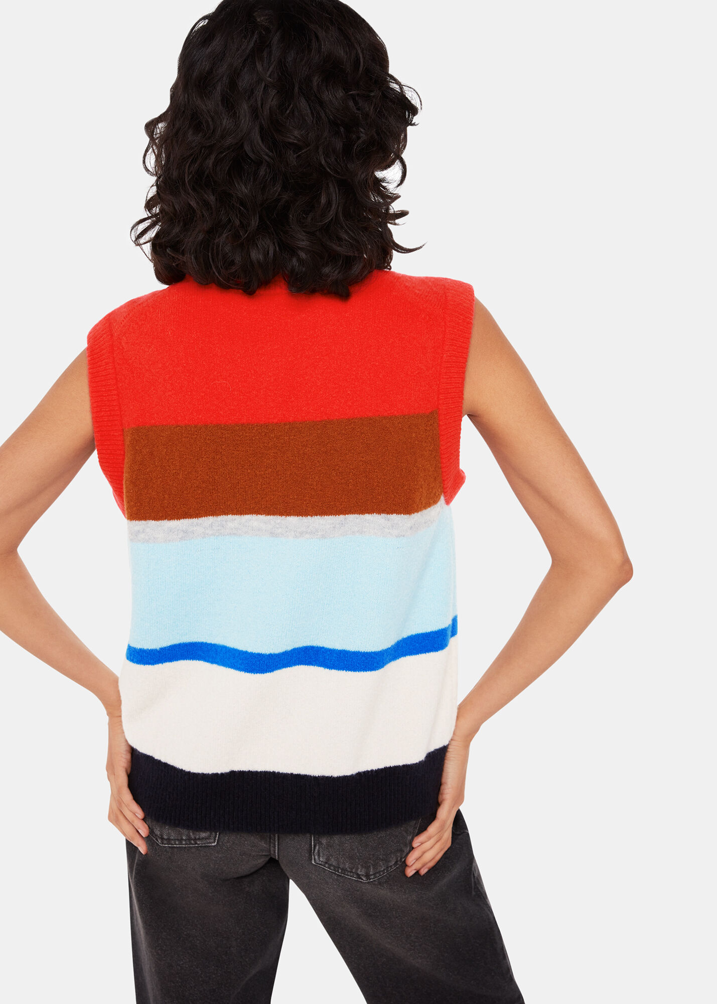 White Eyelet Stripe Tank main image 0
