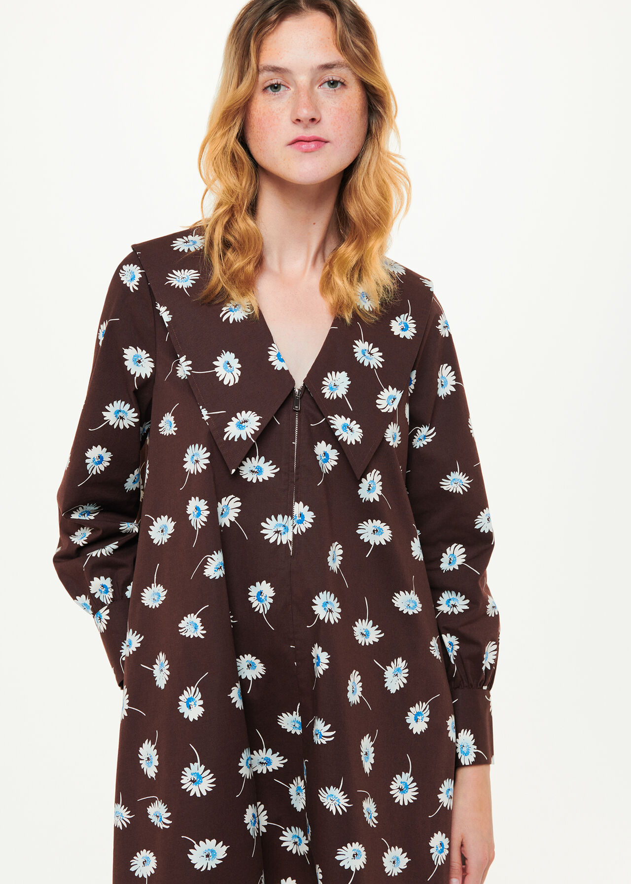 Watercolour Daisy Poplin Dress