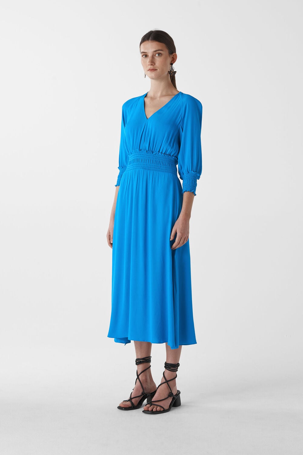 Daryl Smocked Waist Dress Blue