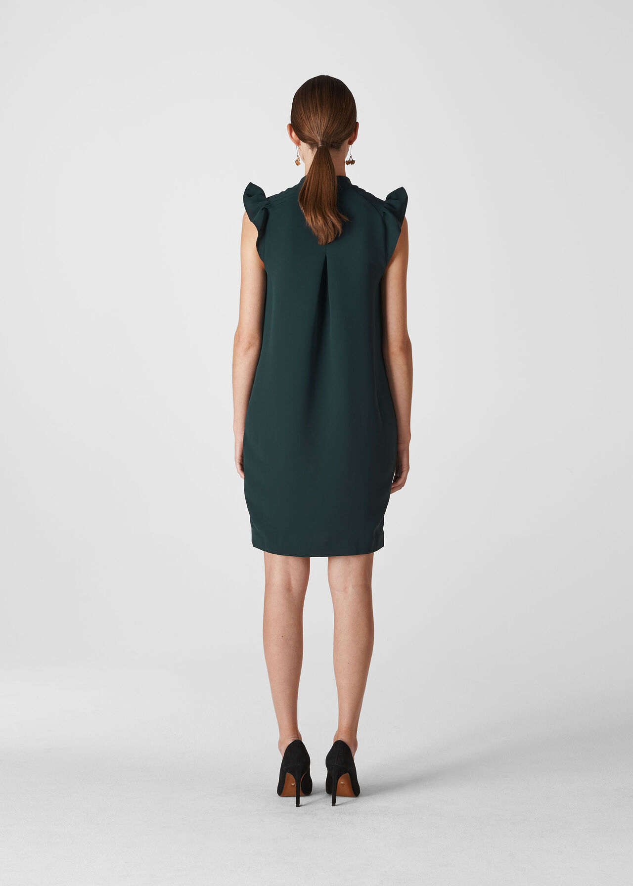 Safia Crepe Dress Dark Green