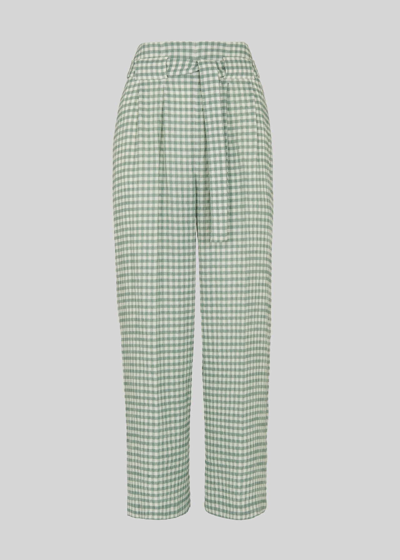 Belted Gingham Trouser Green/Multi