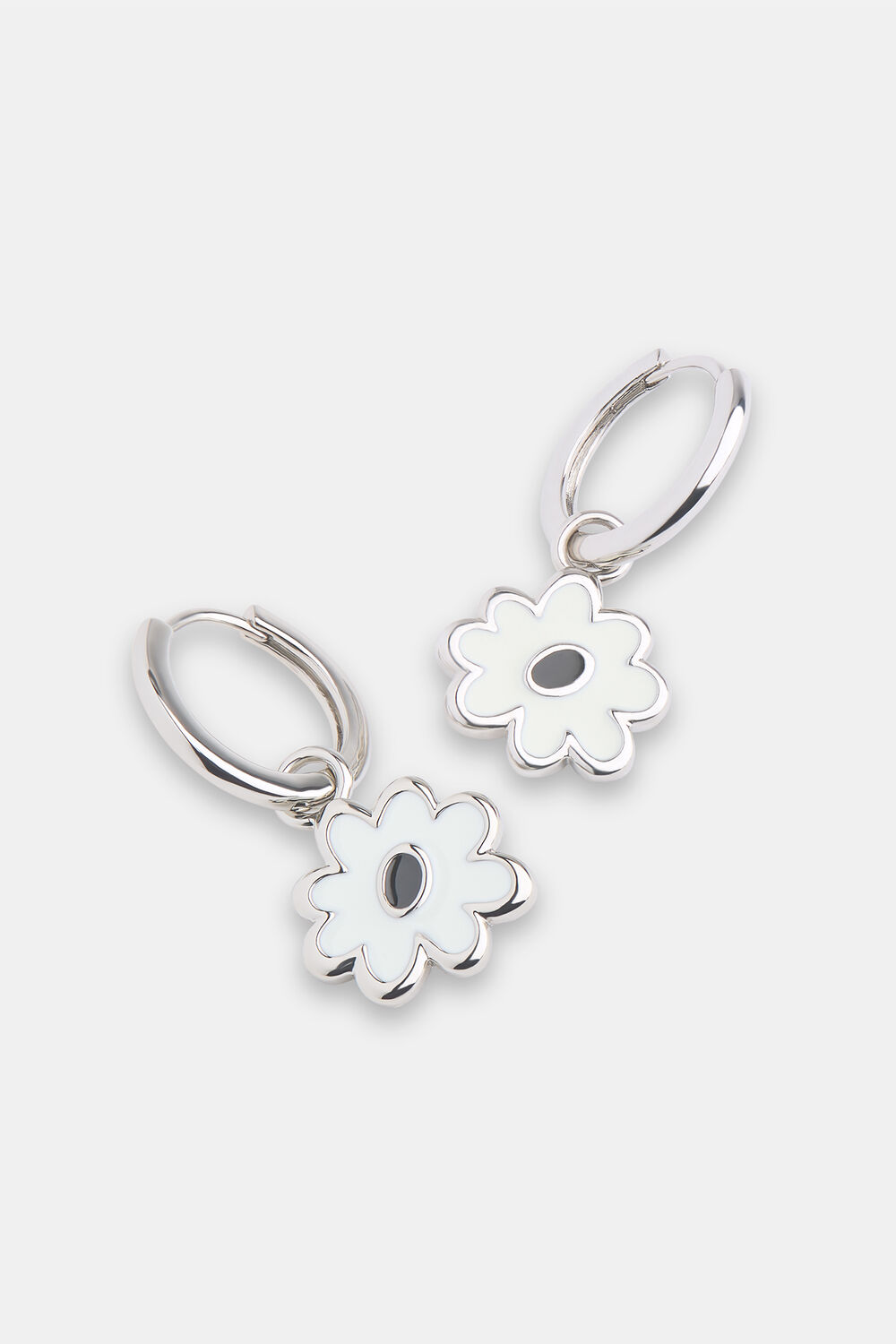 Enamel Flower Huggie Hoop