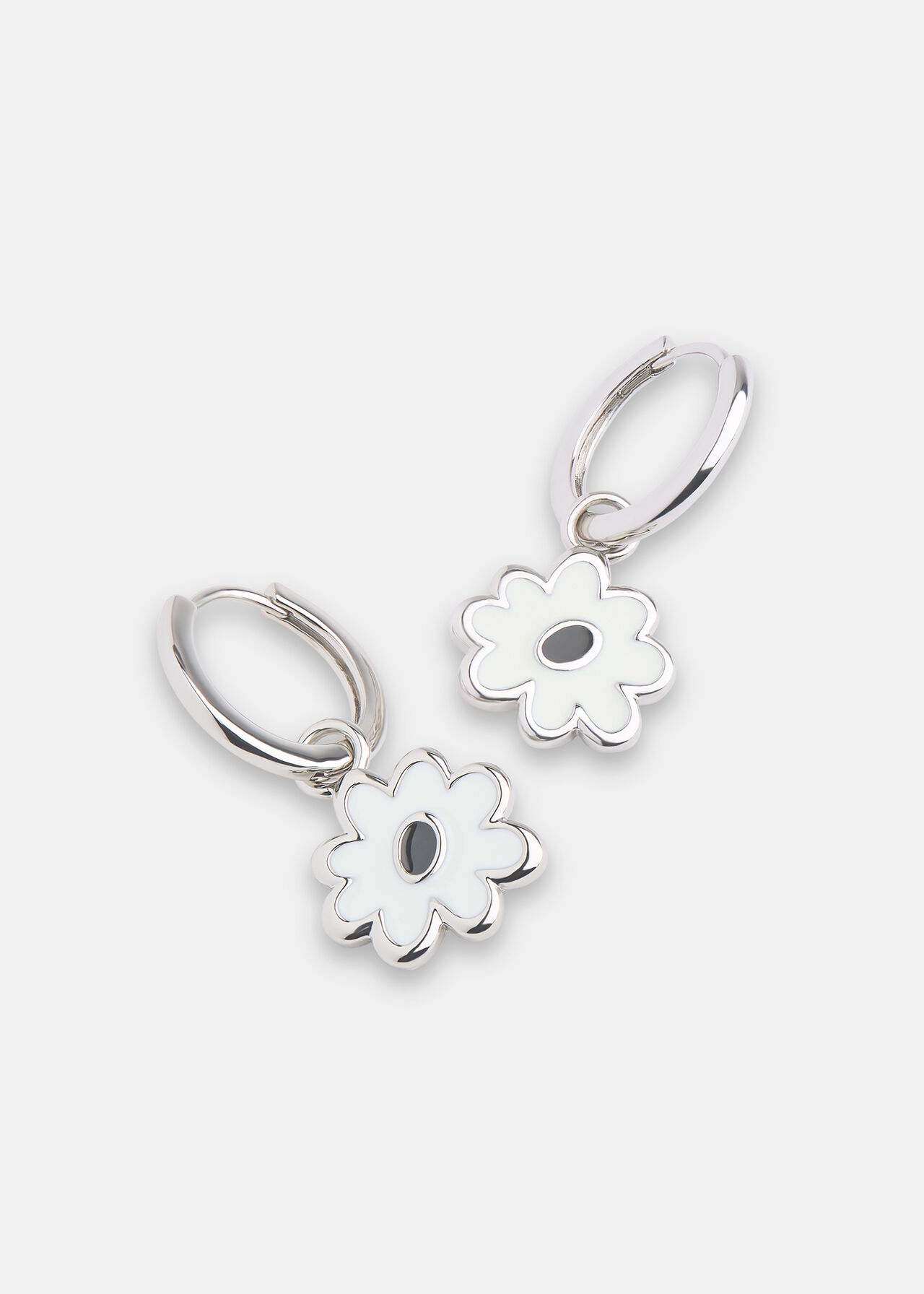Enamel Flower Huggie Hoop