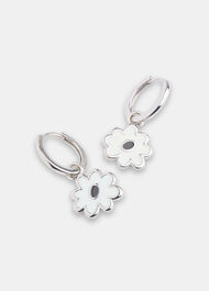 Enamel Flower Huggie Hoop