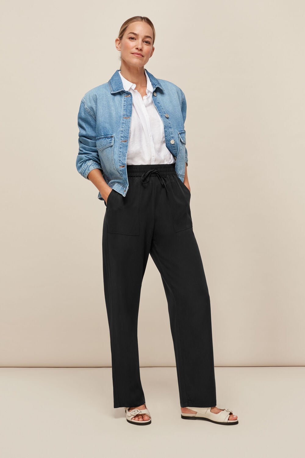 Washed Wide Leg Trouser