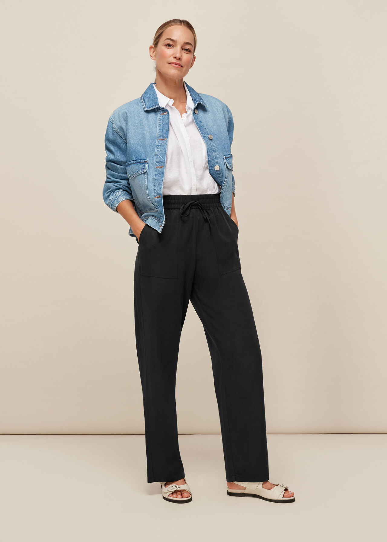 Washed Wide Leg Trouser