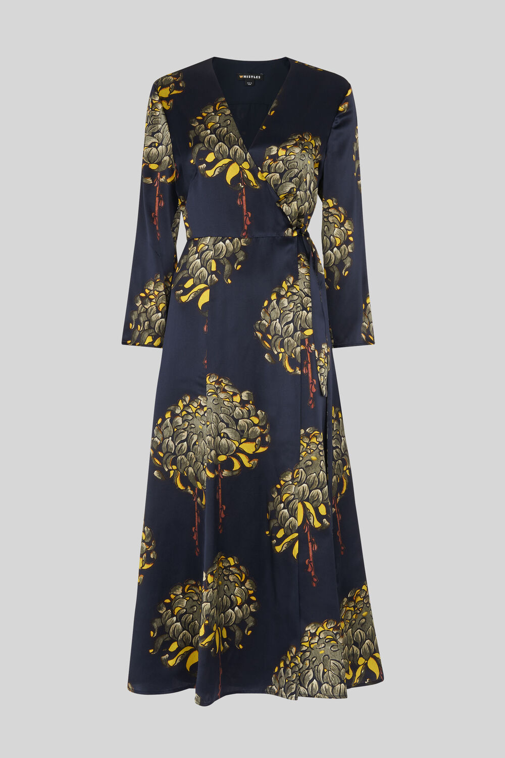 Gabrielle Silk Wrap Dress Navy/Multi