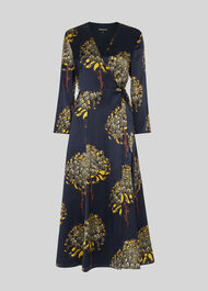 Gabrielle Silk Wrap Dress Navy/Multi