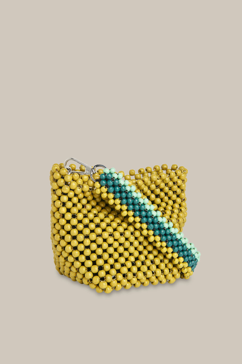 Martha Mini Beaded Bucket Bag Green