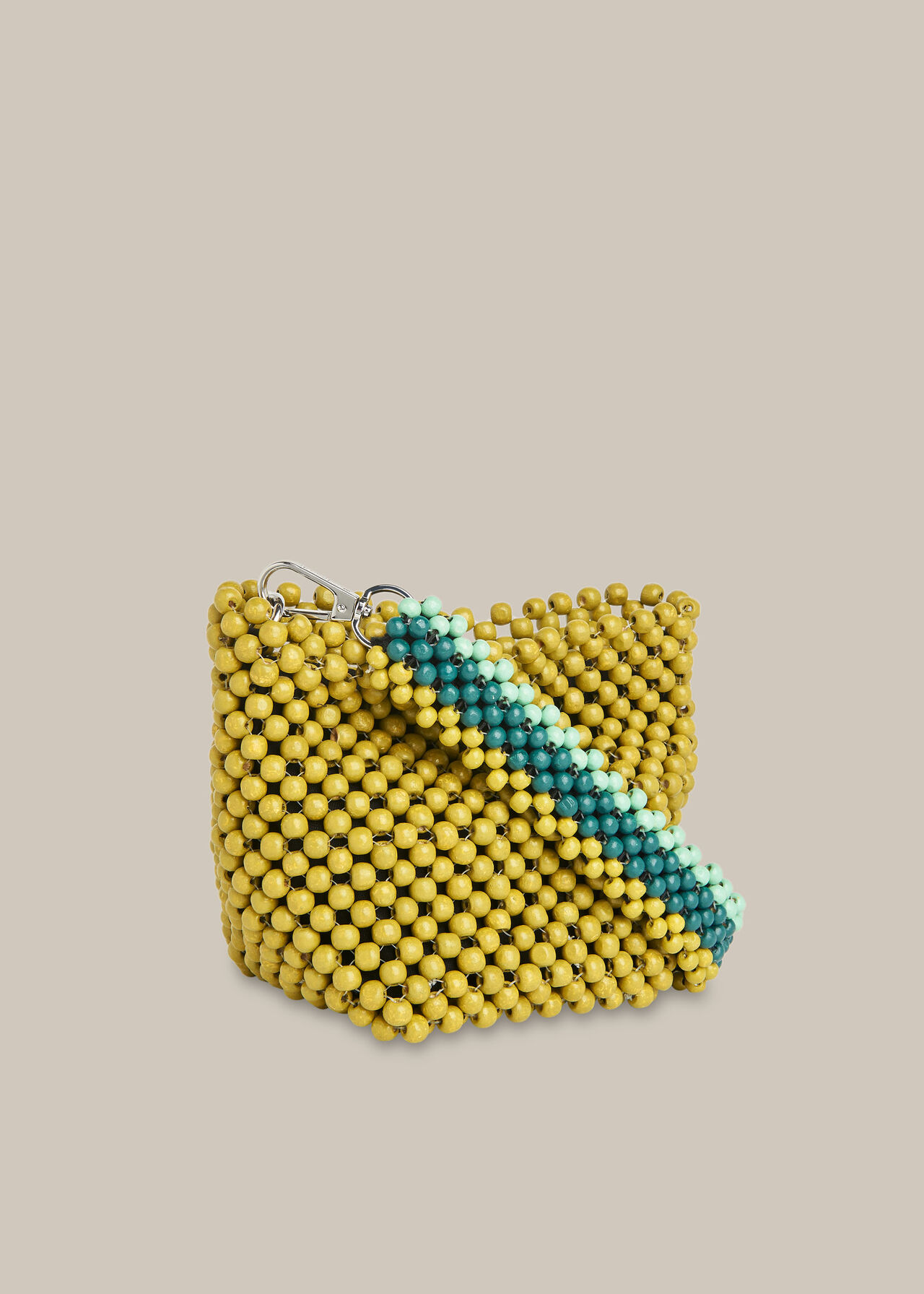Martha Mini Beaded Bucket Bag Green