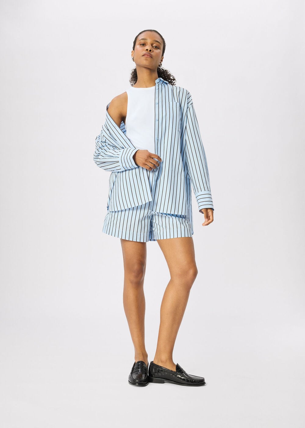 Cotton Poplin Stripe Shirt