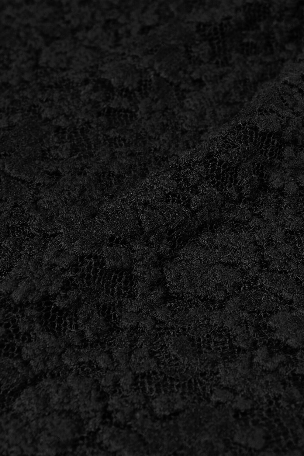 Black Lace Detail High Neck Top