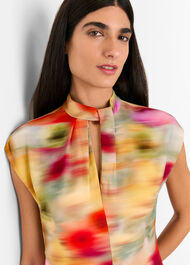 Photographic Flower Midi Dress