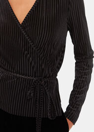 Velvet Stripe Wrap Cardigan