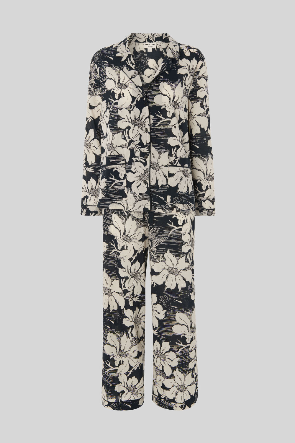 Birds Of Paradise Pyjama Set Black and White