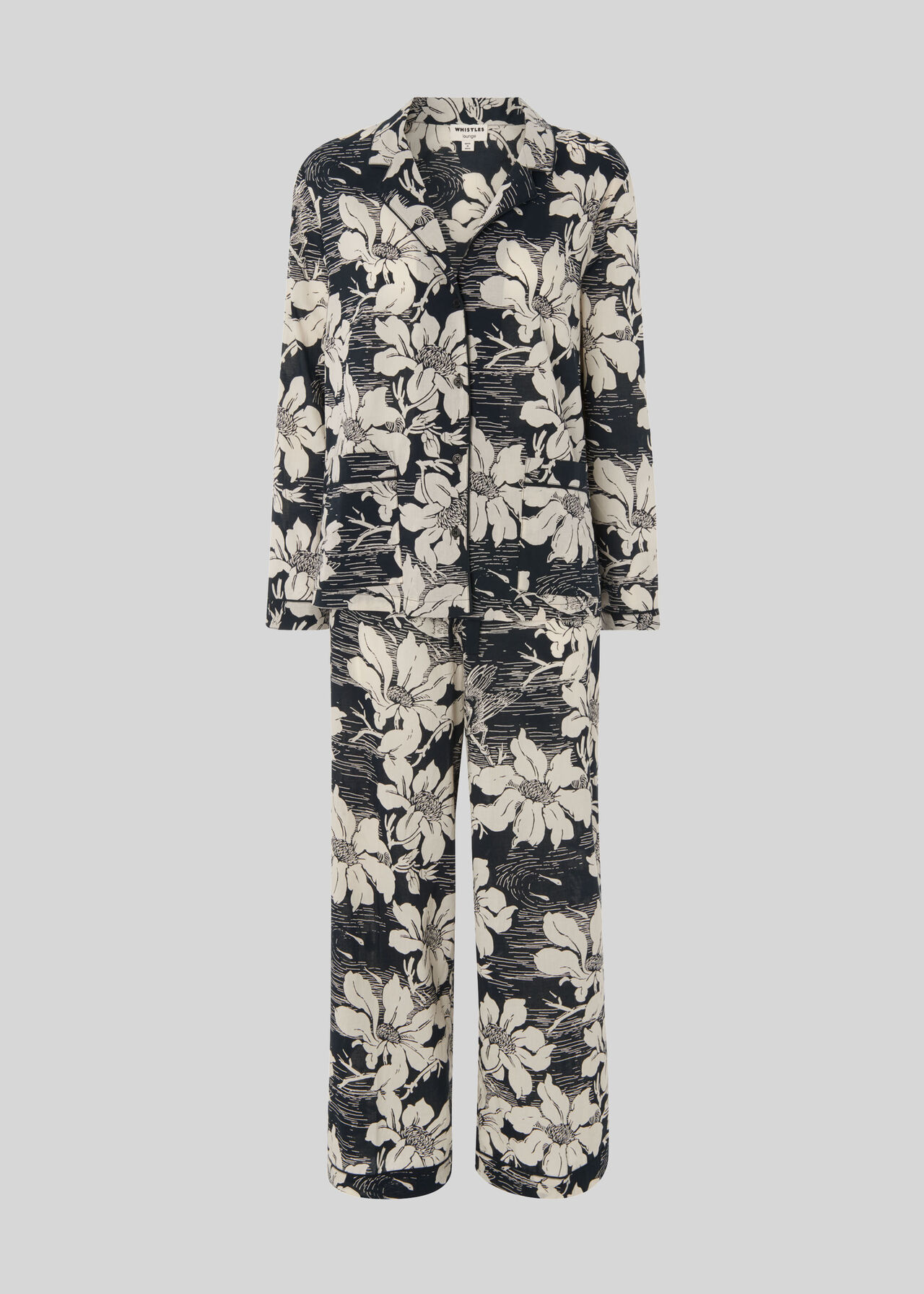 Birds Of Paradise Pyjama Set Black and White