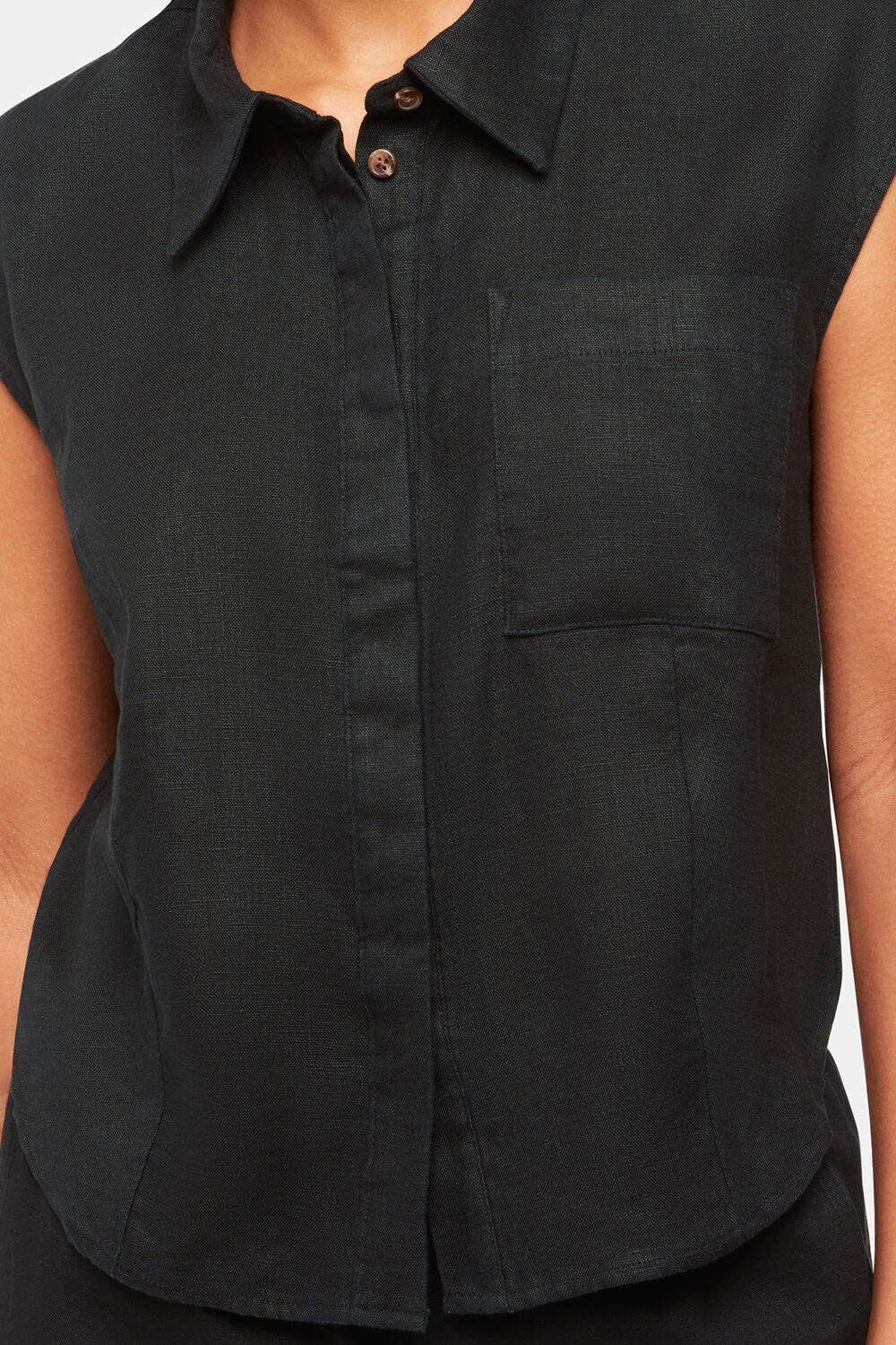 Black Olivia Linen Shirt