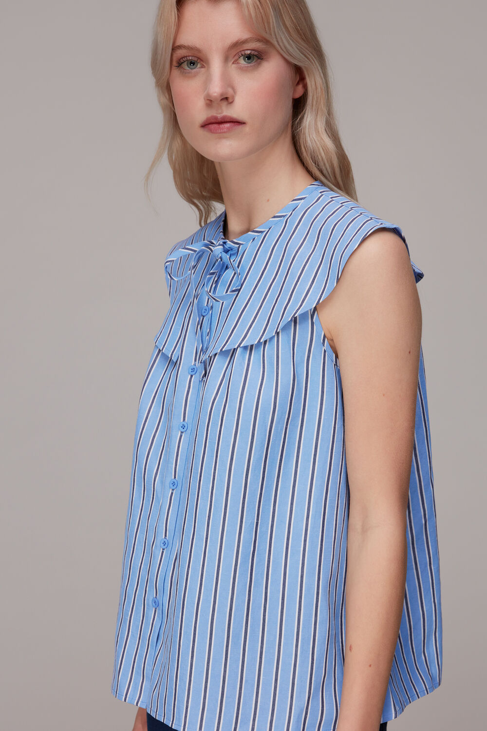 Maggie Stripe Collar Top