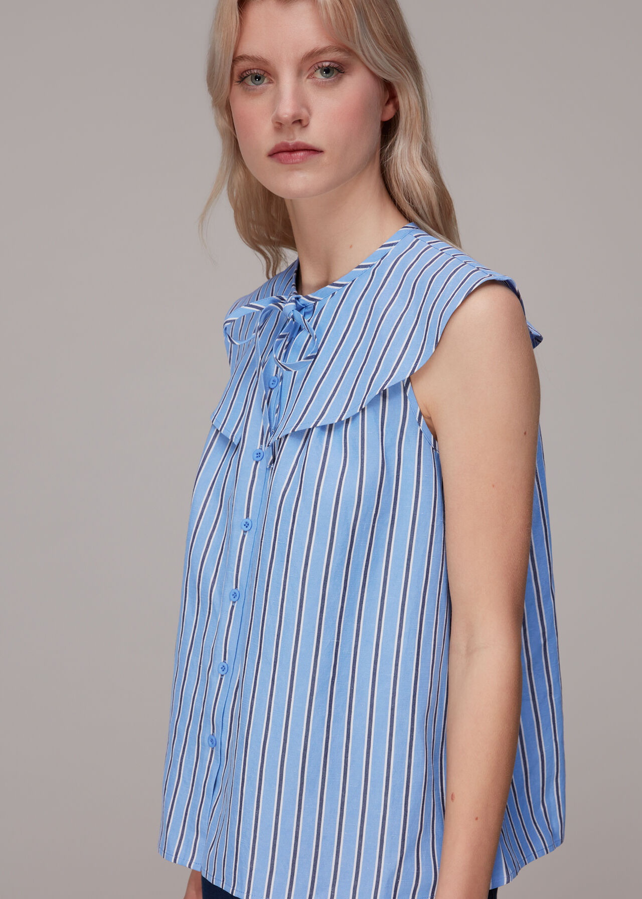 Maggie Stripe Collar Top