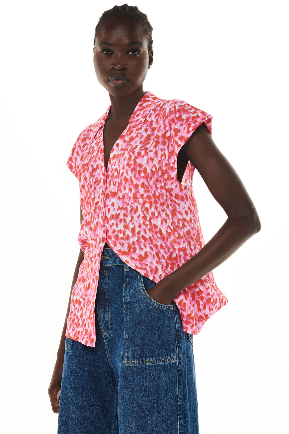 Blurred Strokes Print Shirt