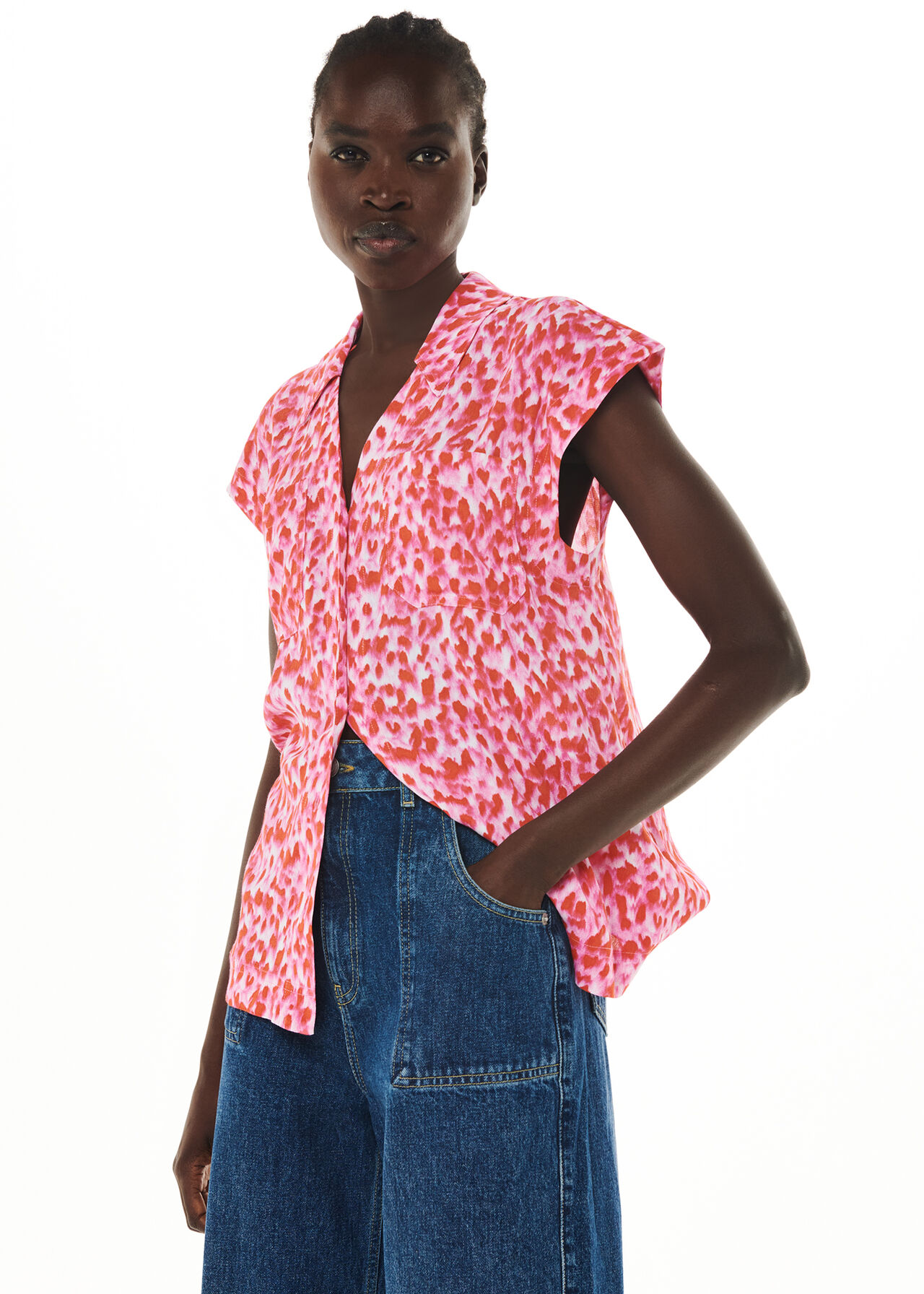 Blurred Strokes Print Shirt