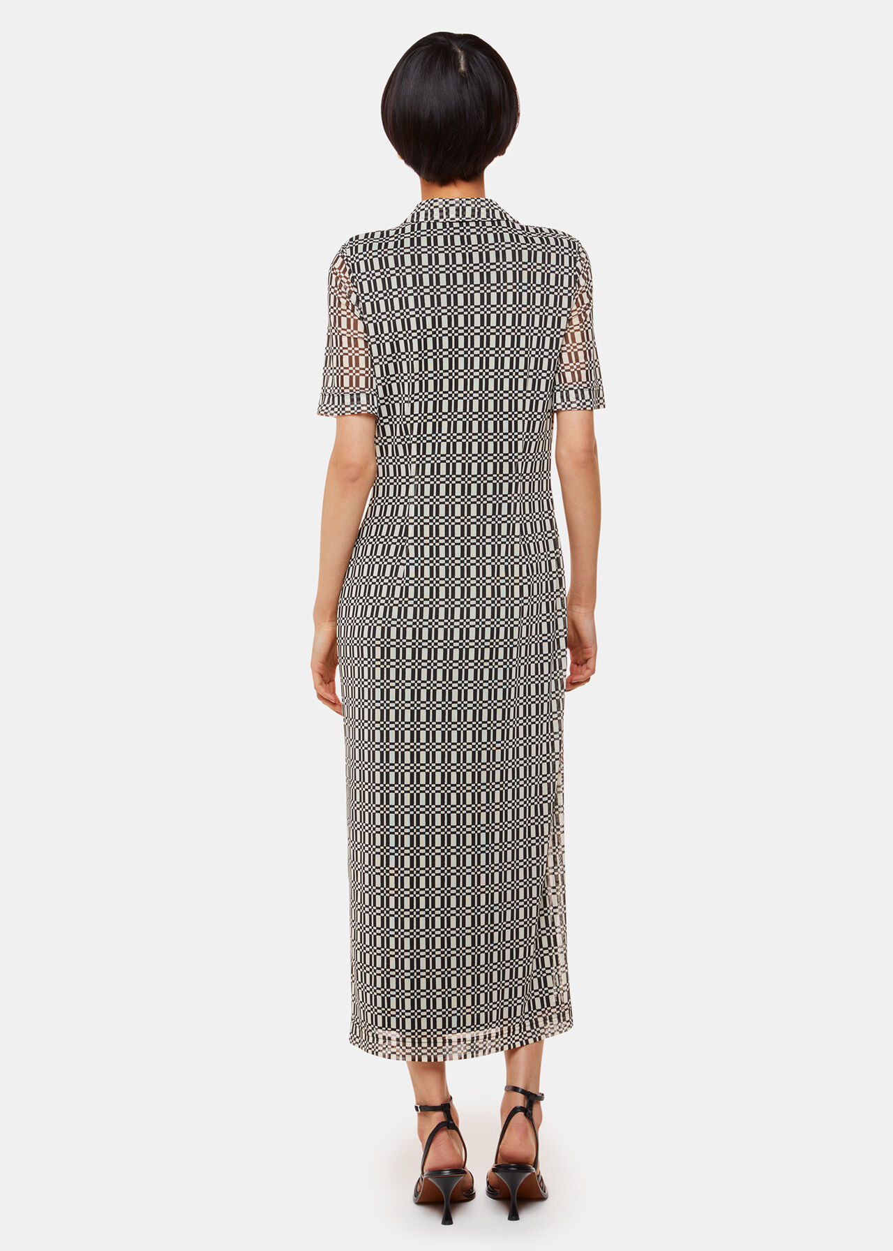 Link Check Mesh Shirt Dress
