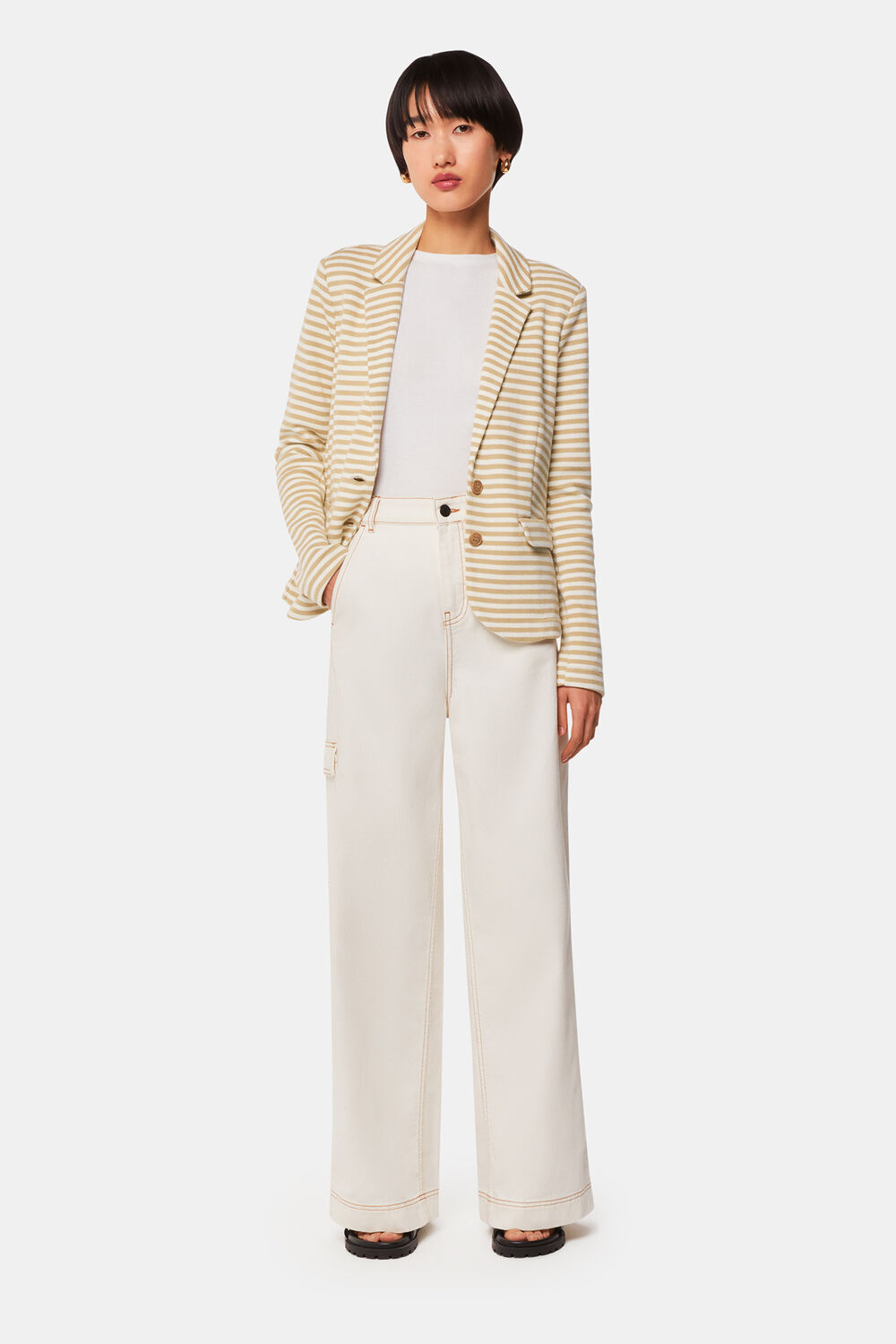 Ivory Slim Fit Jersey Jacket