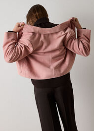 Button Cropped Suede Jacket