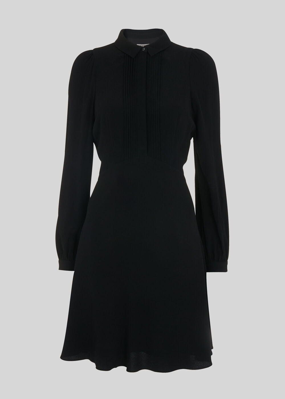 Pintuck Shirt Dress Black