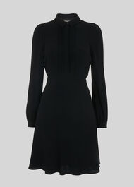 Pintuck Shirt Dress Black