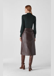 Merino Wool Roll Neck Knit Dark Green