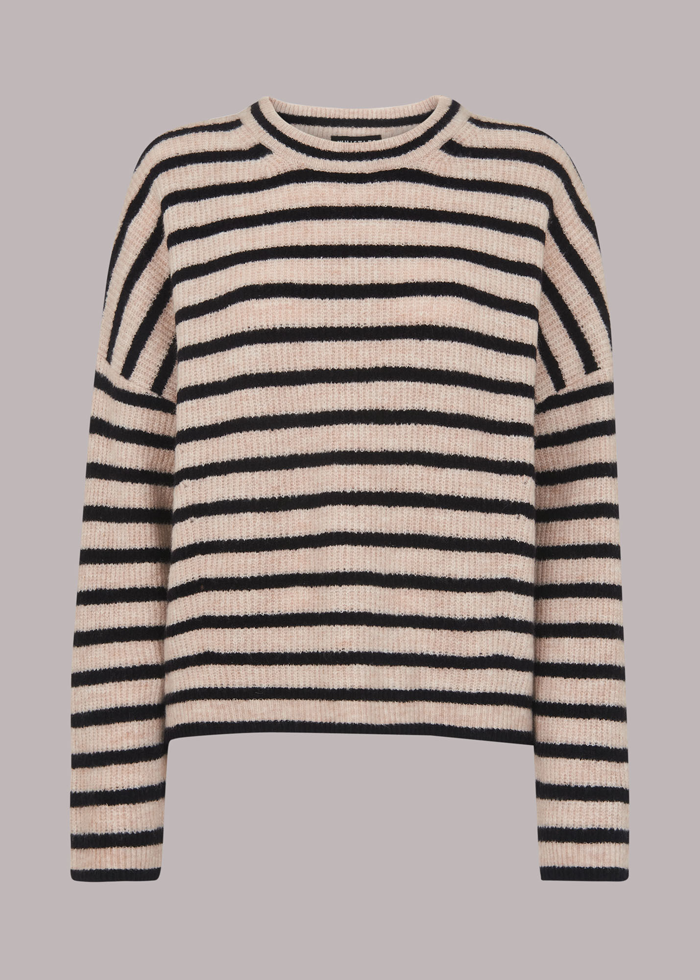 Striped crew neck jumper clearance