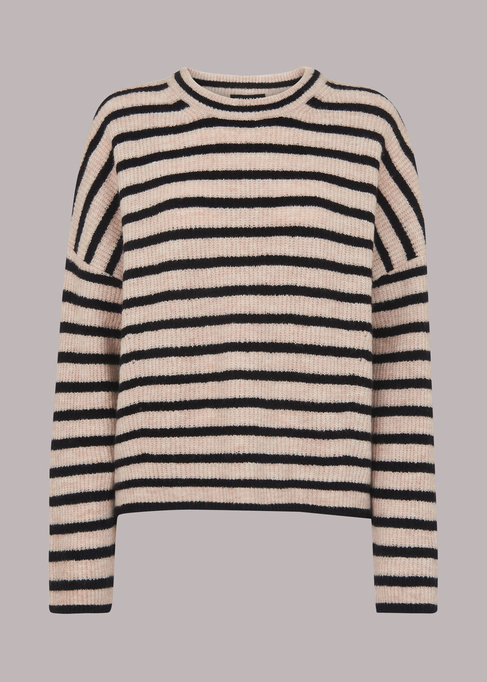 Stripe Ribbed Crew Neck Jumper
